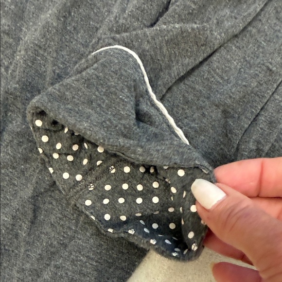 Super Soft PJ Salvage Dark Gray Pajama Set with White Trim - Picture 3 of 3